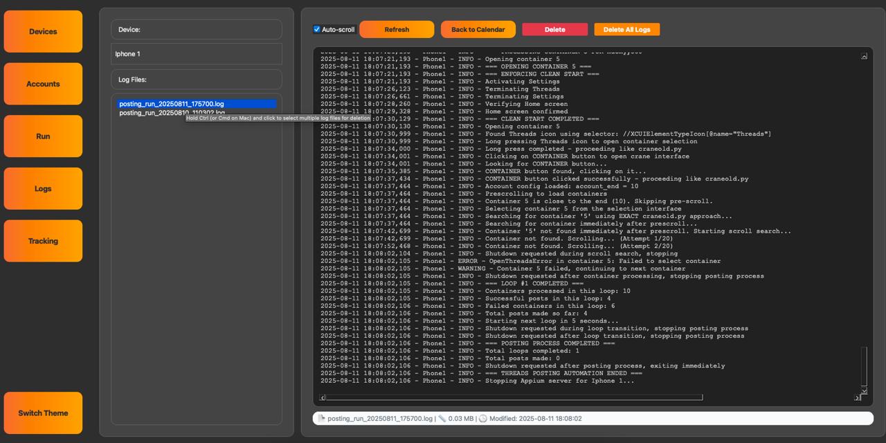 APPIUM Dashboard - Follow3